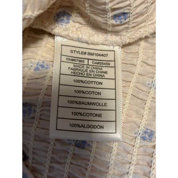 BB Dakota By Steve Madden Cream Textured Dot Top NWT Women’s Medium Long Sleeve - Picture 8 of 9